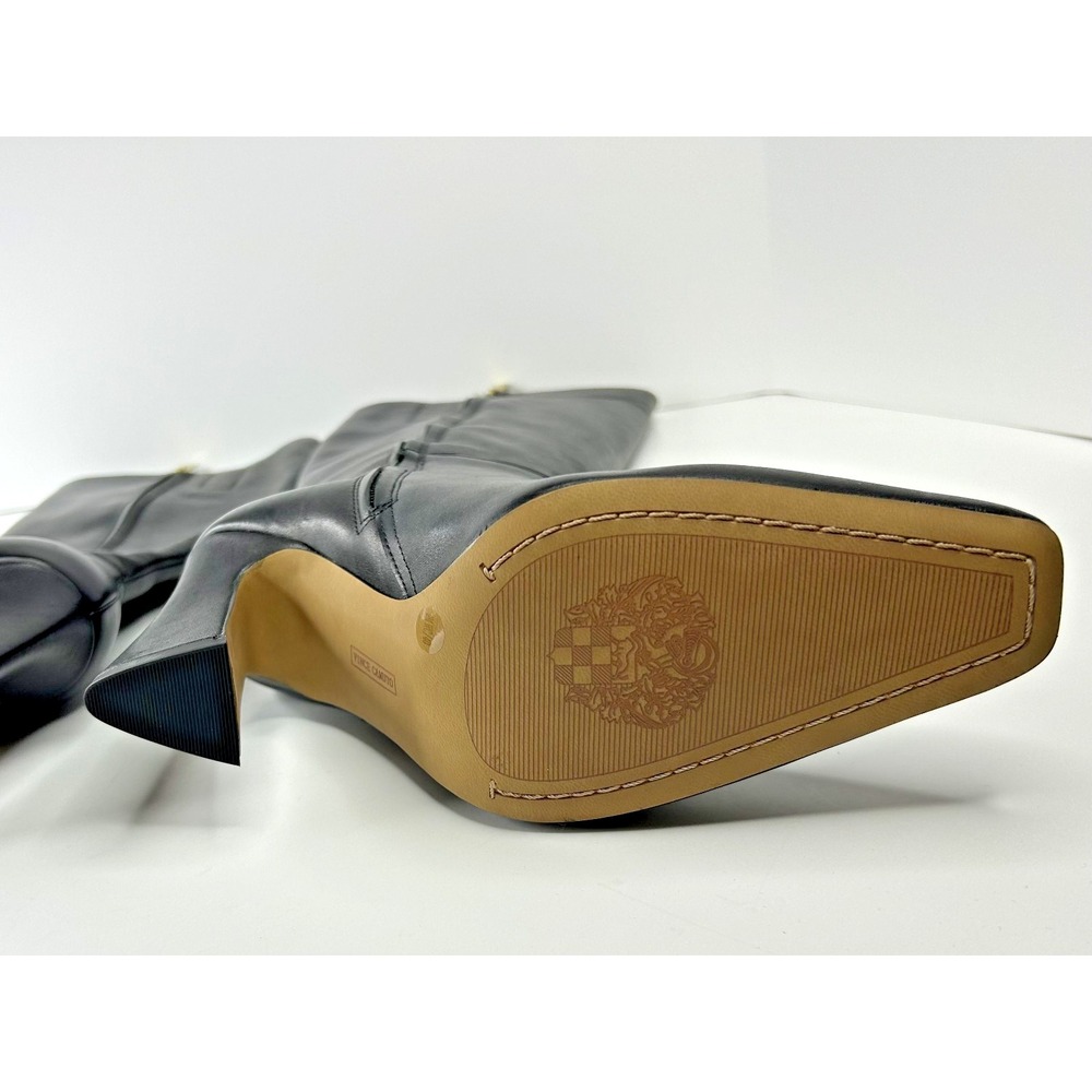Vince Camuto Boots Bennidy 2 Women 9M Wide Calf Black Leather 4" Flare‎ Heel - Picture 5 of 8